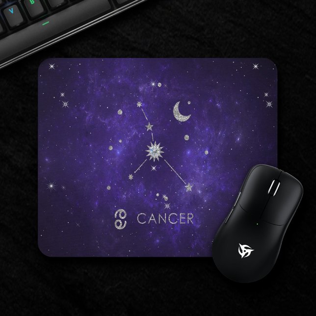 Lila Zodiakarzinom | Kosmisches Astrologie Horosko Mousepad (Von Creator hochgeladen)