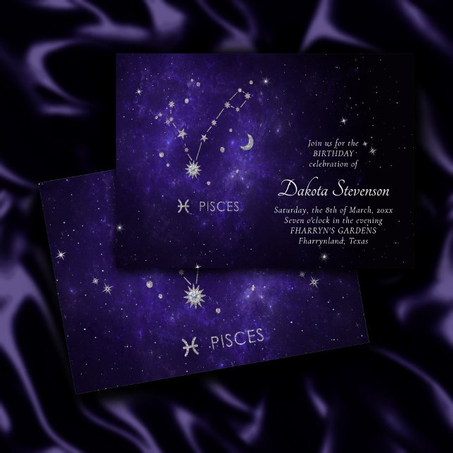 Lila Zodiakiefieber | Kosmisches Astrologie Horosk Einladung (Von Creator hochgeladen)