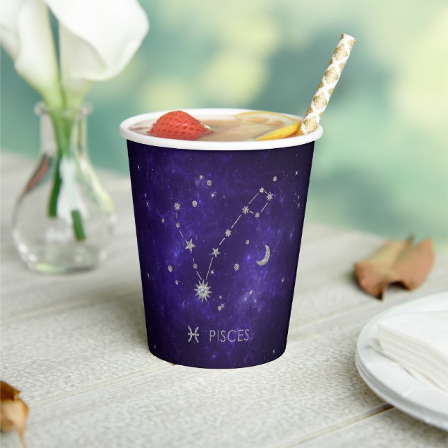 Lila Zodiakiefieber | Kosmisches Astrologie Horosk Pappbecher (In Situ)
