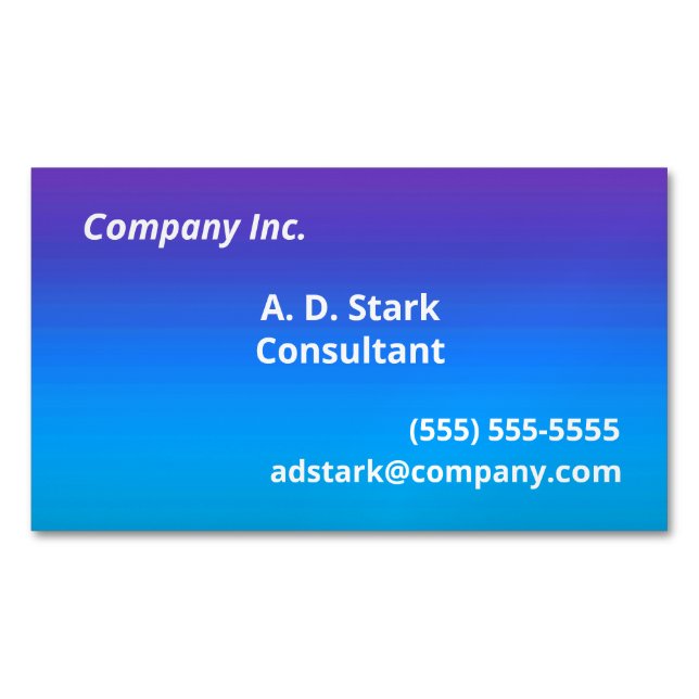 Lila zu Blue Gradient Business Card Magneten Magnetische Visitenkarte (Vorderseite)