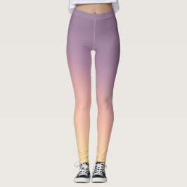 Lila zu Pfirsich Farbverlauf Soft Pastell Ombre Yo Leggings