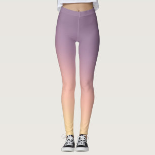 Lila zu Pfirsich Farbverlauf Soft Pastell Ombre Yo Leggings