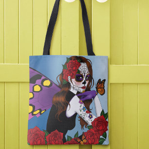 Lila Zucker-Totenkopf-Fee Rote Rosen Monarchen Got Tasche