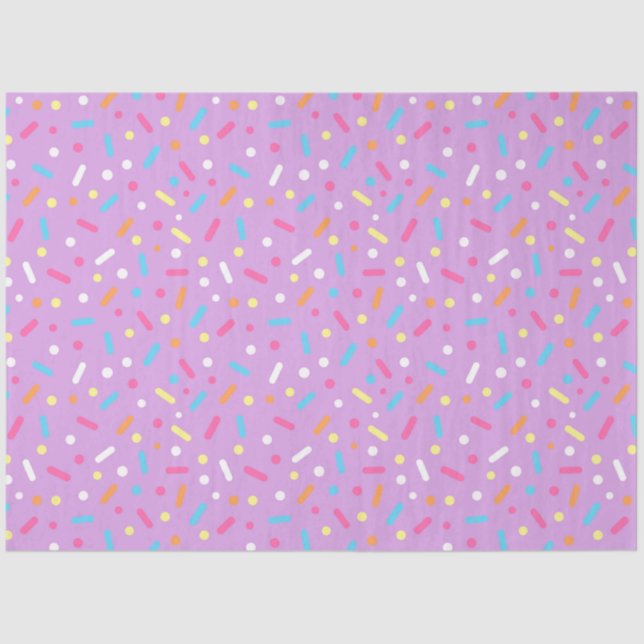 Lila Zuckerguss Icing & Donut Sprinkles Seidenpapier (Vorderseite)