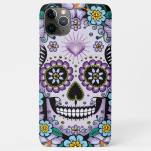 Lila Zuckerschädel mit Blume Case-Mate iPhone Hülle