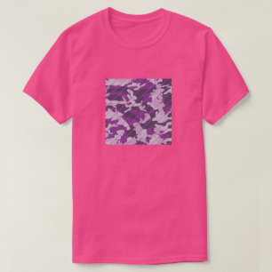 LilaBeere Camouflage-Muster quadratisch geschnitte T-Shirt