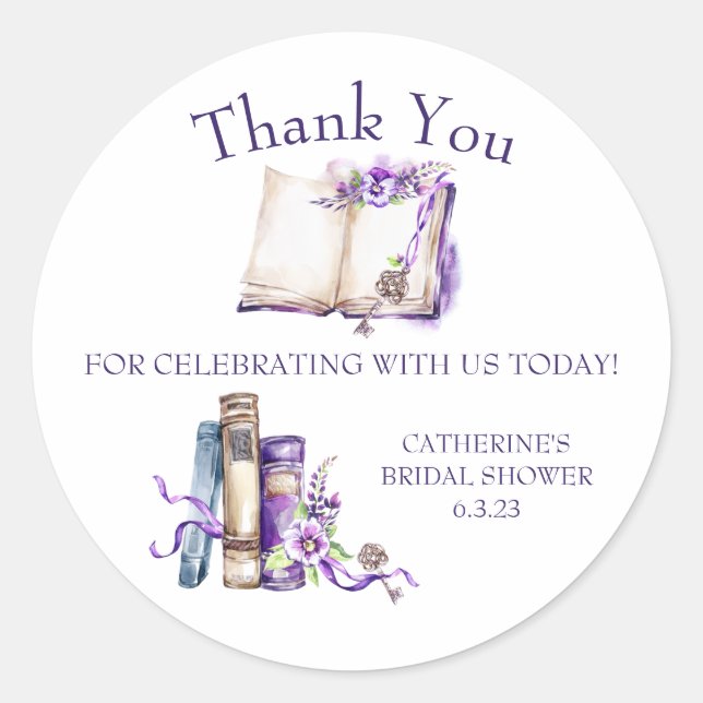 Lilac A New Chapter fängt Dusche Gefallen Geschenk Runder Aufkleber (Vorderseite)