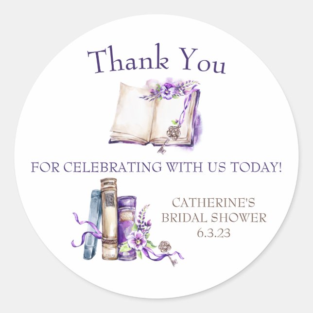 Lilac A New Chapter fängt Dusche Gefallen Geschenk Runder Aufkleber (Vorderseite)