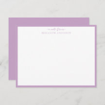 Lilac 'A Note from' Classic Border Note Card