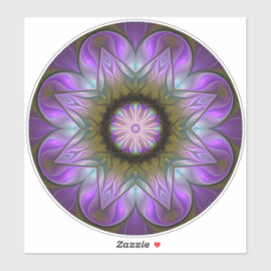 Lilac Abend Mandala Aufkleber