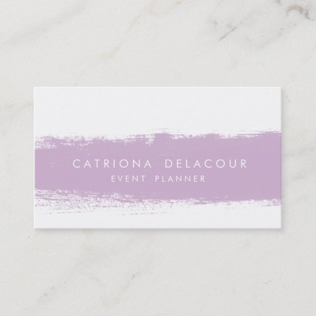 Lilac Abstrakt Watercolor Splash Business Card Visitenkarte (Vorderseite)