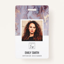 LILAC AGATE EMPLOYEE FOTO BAR CODE NAME ABZEICHEN AUSWEIS