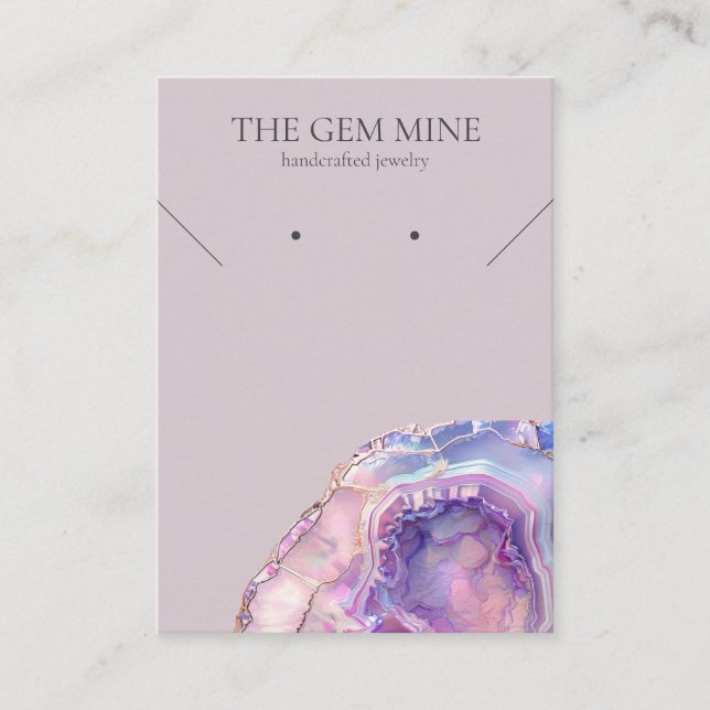 Lilac Agate Gemstone Jewelry Display Card Visitenkarte (Vorderseite)