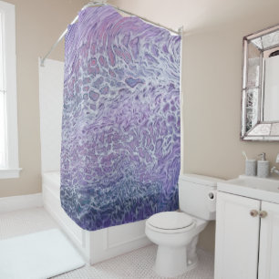Lilac Akrylic Posing Abstrakt Fluid Art Duschvorhang