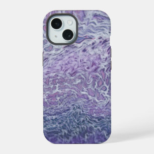 Lilac Akrylic Posing Abstrakt Fluid Art iPhone 15 Hülle