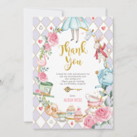 Lilac Alice au Pays des merveilles Carte de remerc