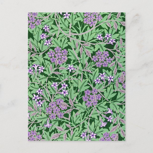 Lilac and green floral pattern postkarte (Vorderseite)
