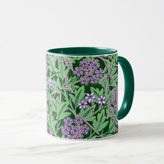 Lilac and green floral pattern tasse (VorderseiteRechts)