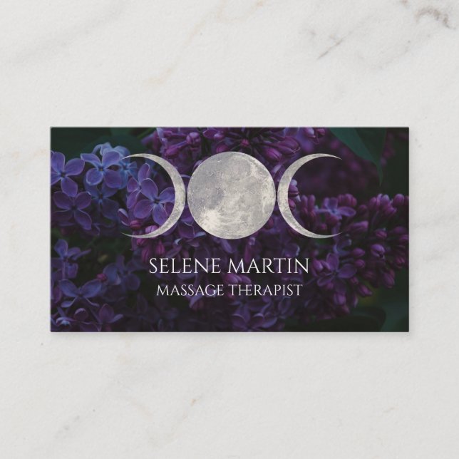 Lilac and Triple Moon Business Card Visitenkarte (Vorderseite)