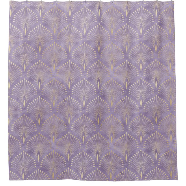Lilac Aquarell Art Deko Duschvorhang (Vorderseite)