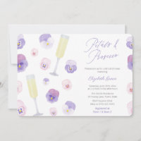 Lilac-Aquarell-Petalen und Prosecco-Brautparty