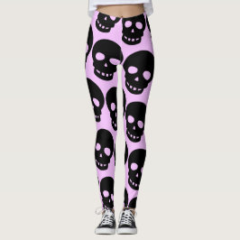Lilac Ästhetische Pastel Goth Skulls Big Print Leggings
