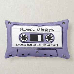 Lilac Audio Cassette Tape Lumbar Kissen