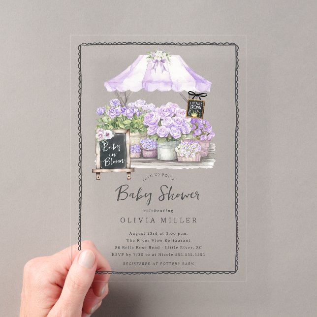 Lilac Baby Bloom Shower Invitation (In situ (ordinateur de poche))