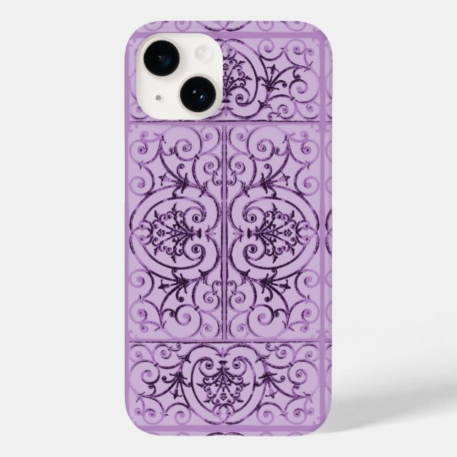 Lilac-Blättermuster Case-Mate iPhone 14 Hülle (Rückseite)