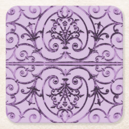 Lilac-Blättermuster Rechteckiger Pappuntersetzer