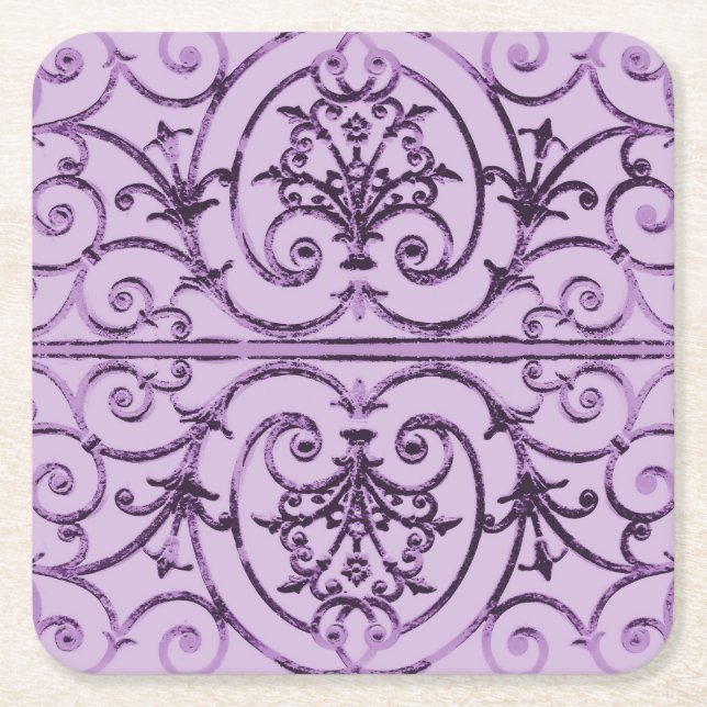 Lilac-Blättermuster Rechteckiger Pappuntersetzer (Vorderseite)