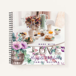 Lilac Bloom Custom Recipe Book Wedding Geschenk Notizbuch