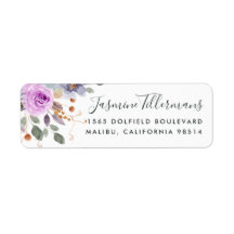 Lilac Blooms | Étiquette d'adresse de retour flora
