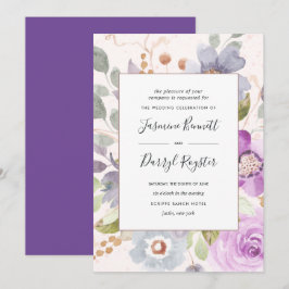 Lilac Blooms Frame Wedding Einladung