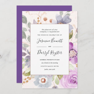 Lilac Blooms Frame Wedding Einladung