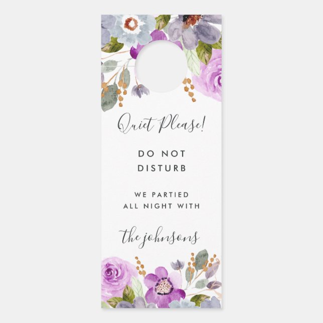 Lilac Blooms Wedding stört nicht die Türverletzung Türanhänger (Vorderseite)