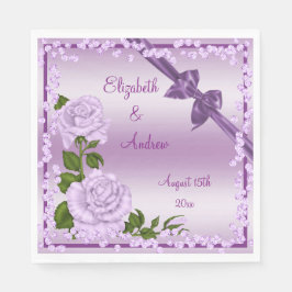 Lilac Blossom, Bows & Diamonds Wedding Serviette