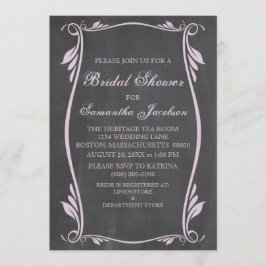 Lilac Blüh Chalkboard Brautparty Einladung