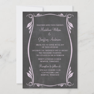 Lilac Blüh Chalkboard Wedding Einladung