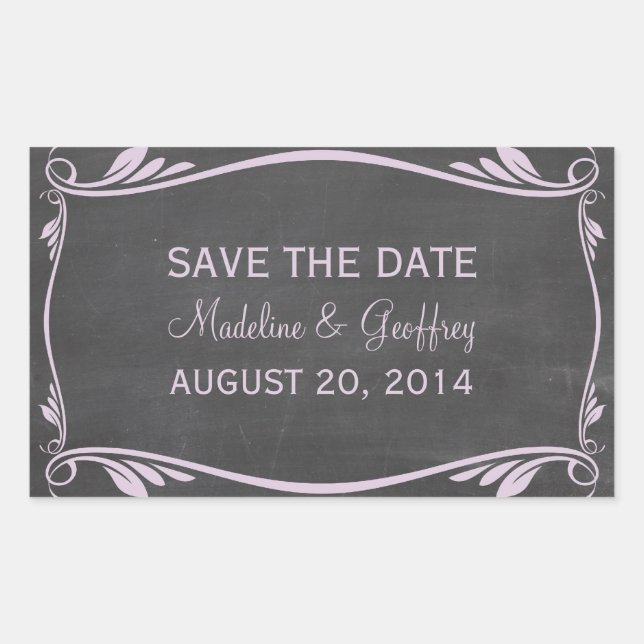 Lilac Blühe Chalkboard Save the Date Stickers (Vorderseite)
