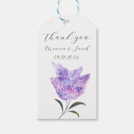 Lilac Blume Aquarell rustikale Violettverheiratung Geschenkanhänger