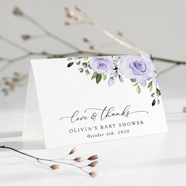 Lilac-Blume, Boho, Babydusche Dankeskarte (Von Creator hochgeladen)