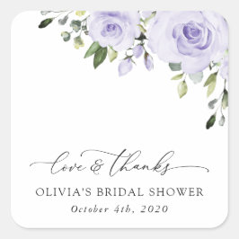 Lilac-Blume, Boho, Brautparty Quadratischer Aufkleber