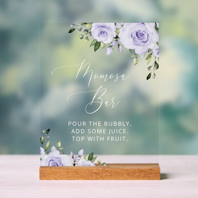 Lilac-Blume, Boho, Momosa-Bar Acrylschild (Neutral)