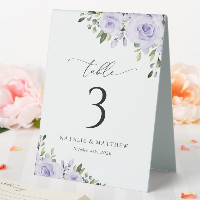 Lilac-Blume, Boho, Tischnummern Tischaufsteller (In Situ (Hochzeit))