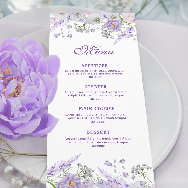 Lilac Blume Classic Menükarte (Von Creator hochgeladen)