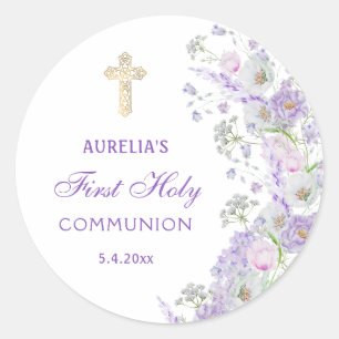 Lilac Blume Erste Kommune Rundkleber Runder Aufkleber
