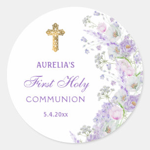 Lilac Blume Erste Kommune Rundkleber Runder Aufkleber