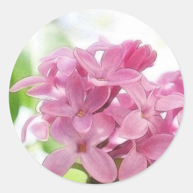 Lilac-Blume morgens Runder Aufkleber (Vorderseite)