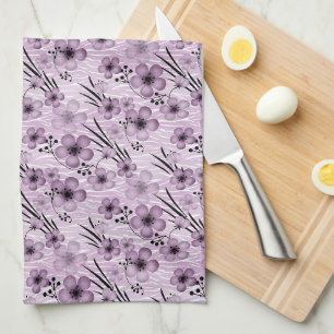Lilac-Blume-Muster auf Tigerhintergrund Geschirrtuch